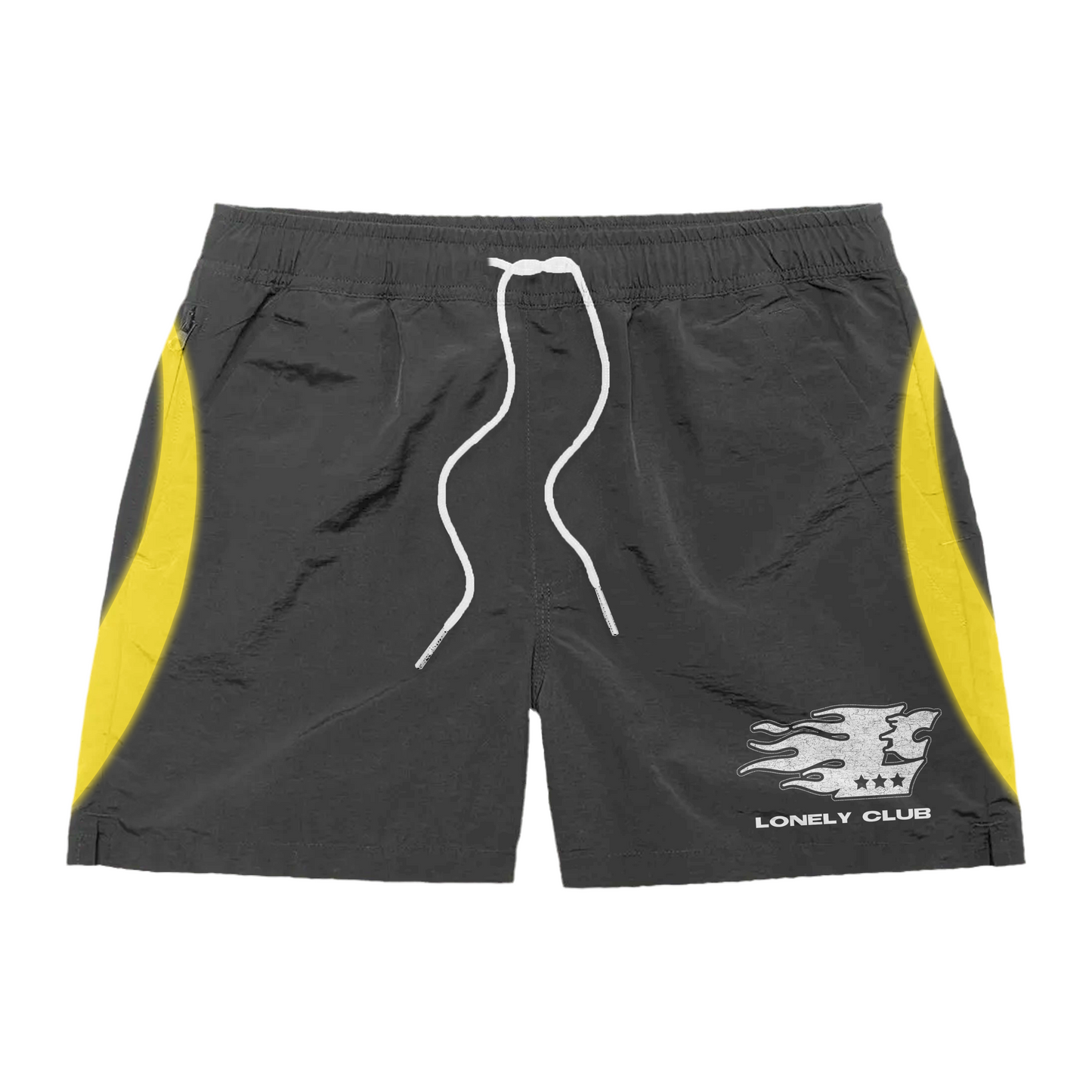Lonely Nylon Shorts Dark Gray/Yellow (Pre Order)