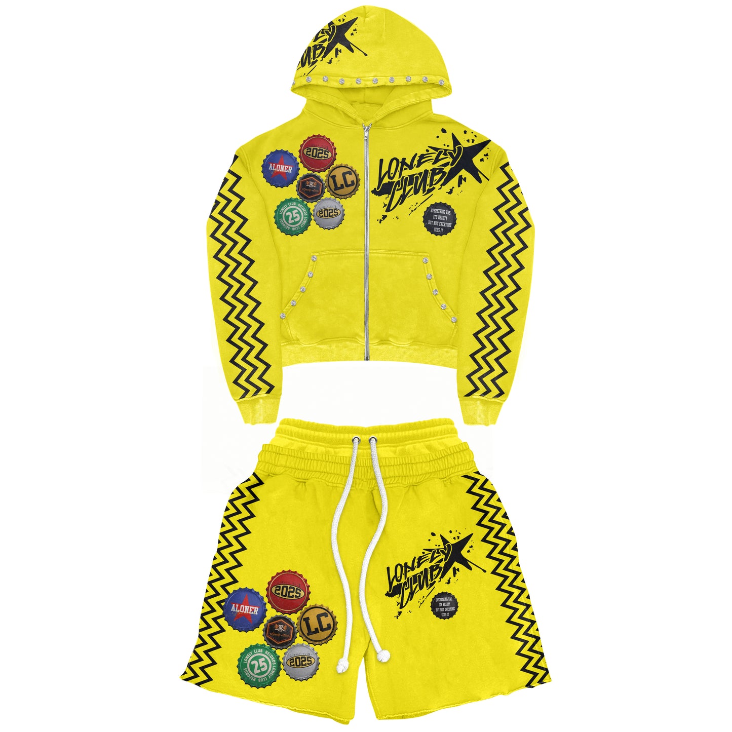 Yellow Lonely Double Waist Short Set (Preorder)